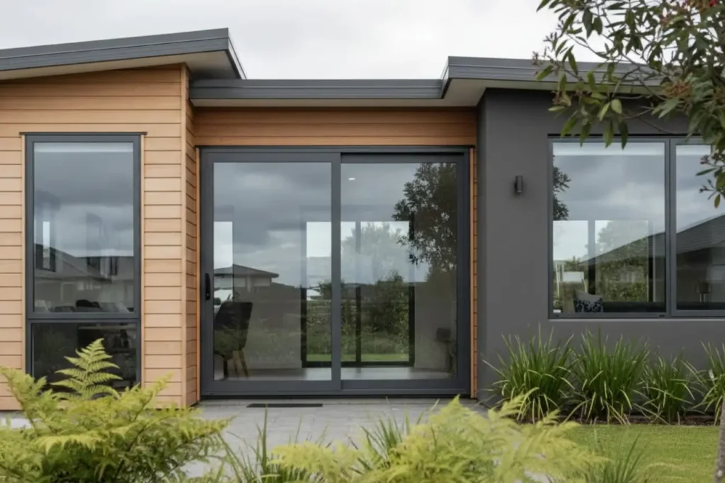 Modern home exterior featuring high performance double glazing installed by Double Glazing Hamilton.