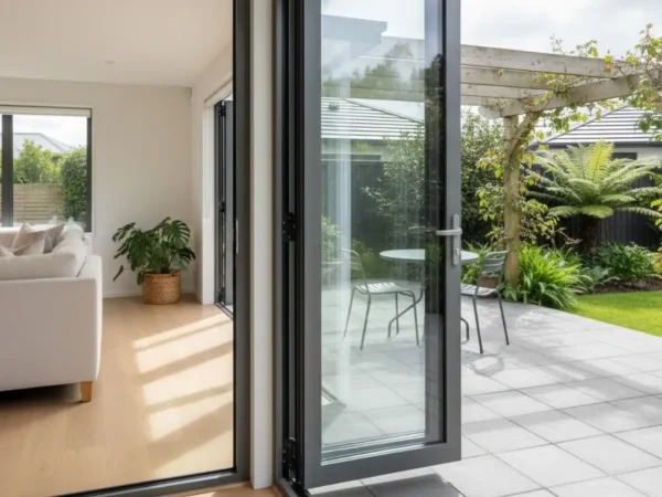 Interior view highlighting double glazed doors connecting indoor and outdoor spaces by Double Glazing Hamilton.